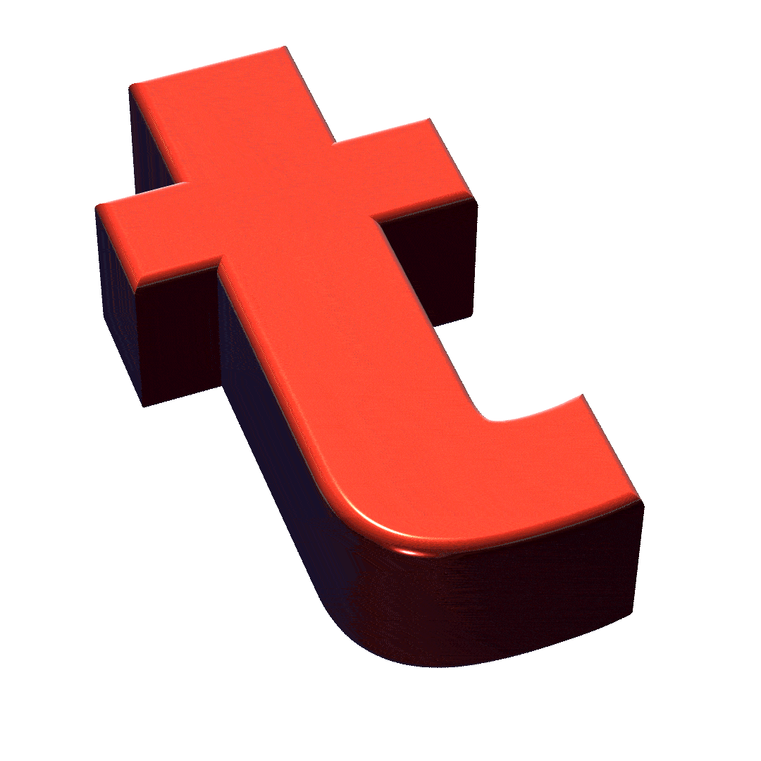 Rotes drehendes kleines T