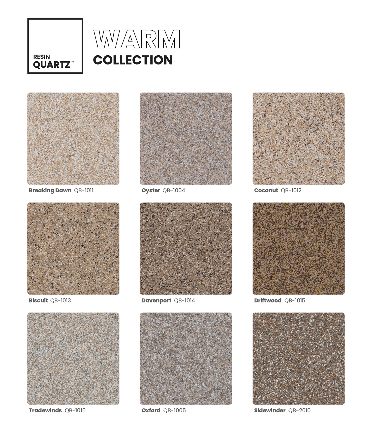 Warm quartz blend samples