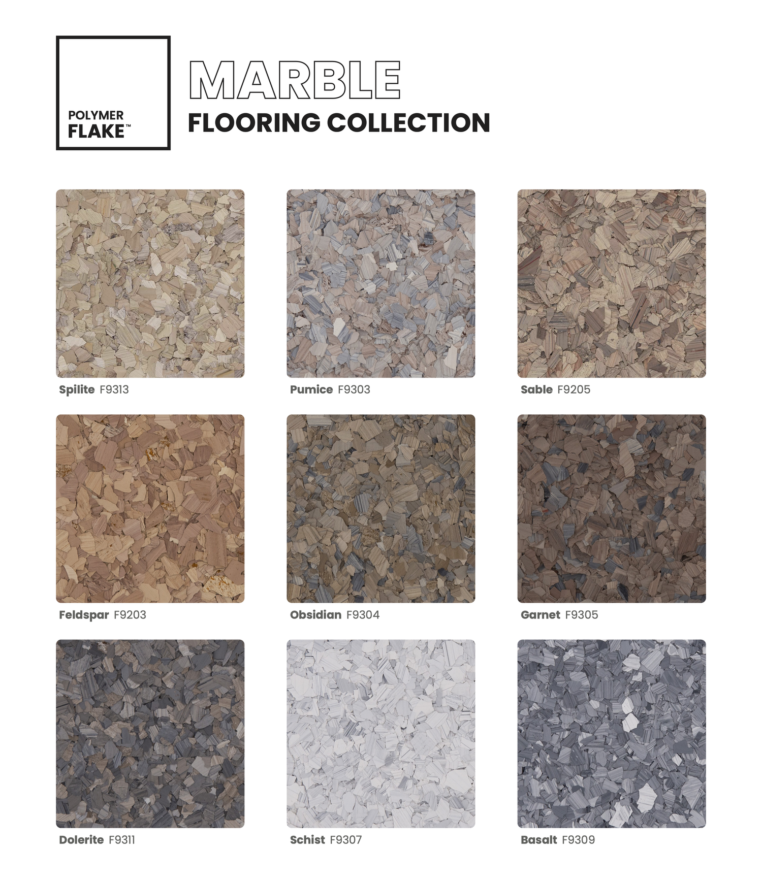 Marble flake blend samples