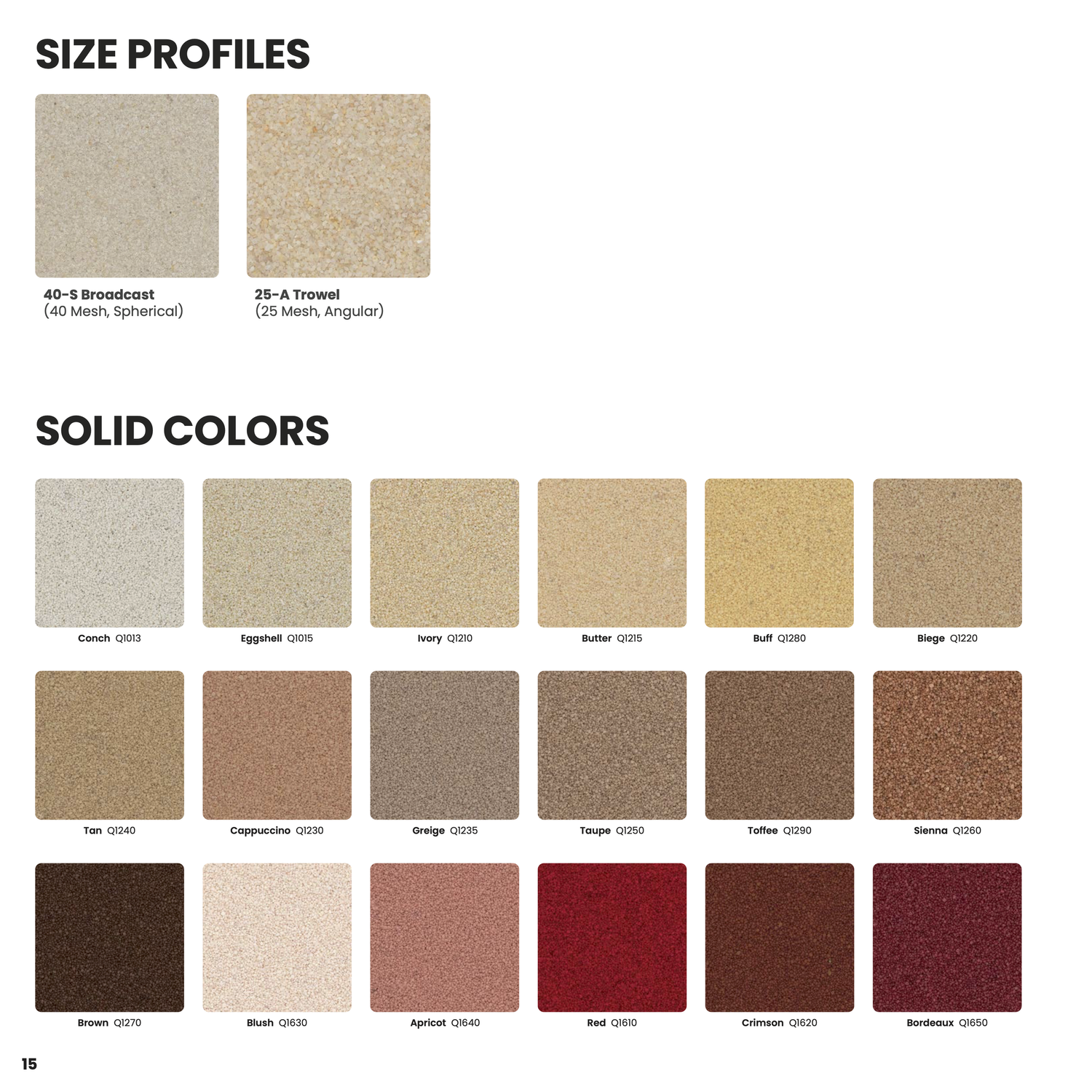 Quartz manufacturer color guide