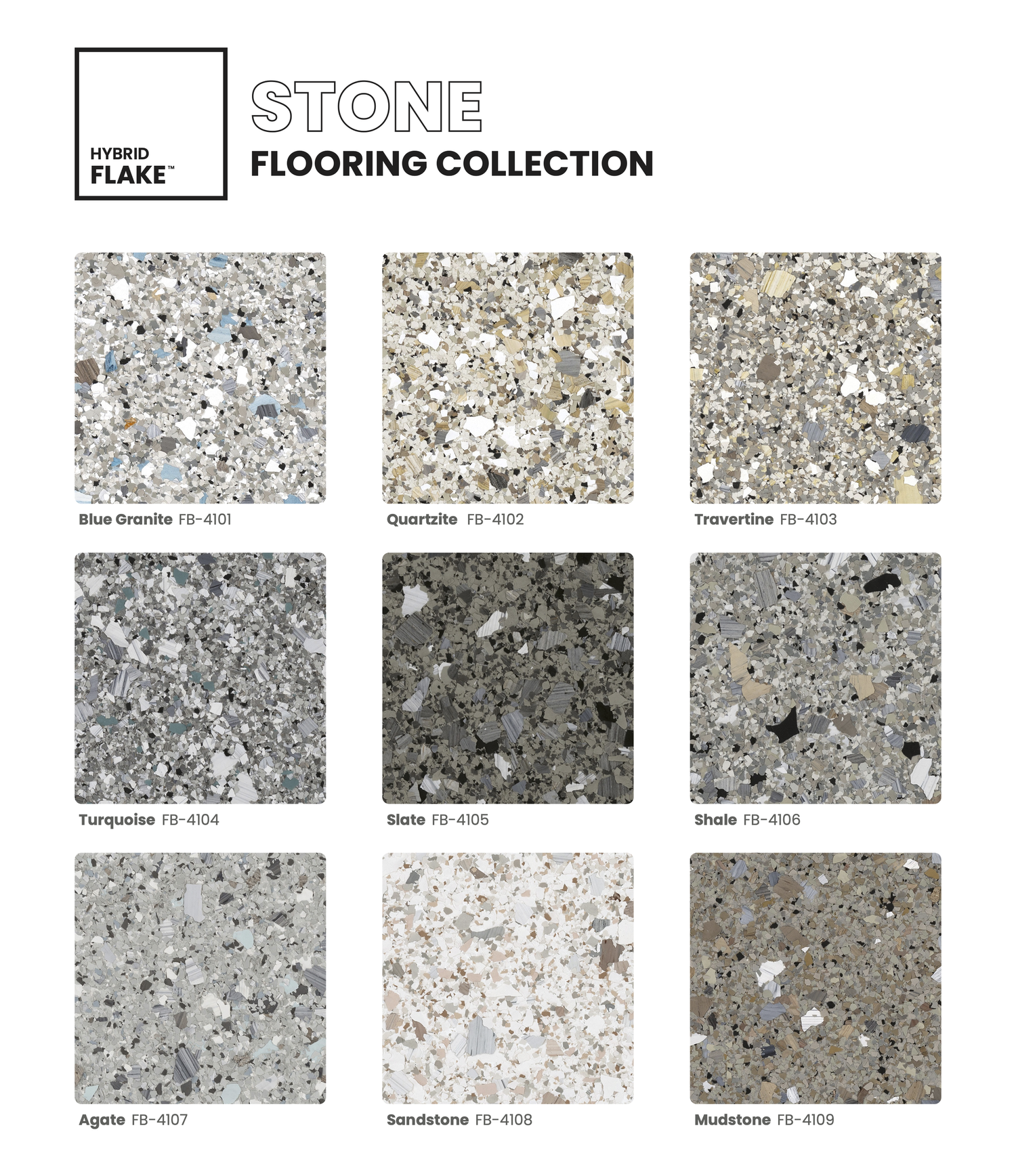 Stone flake blend samples