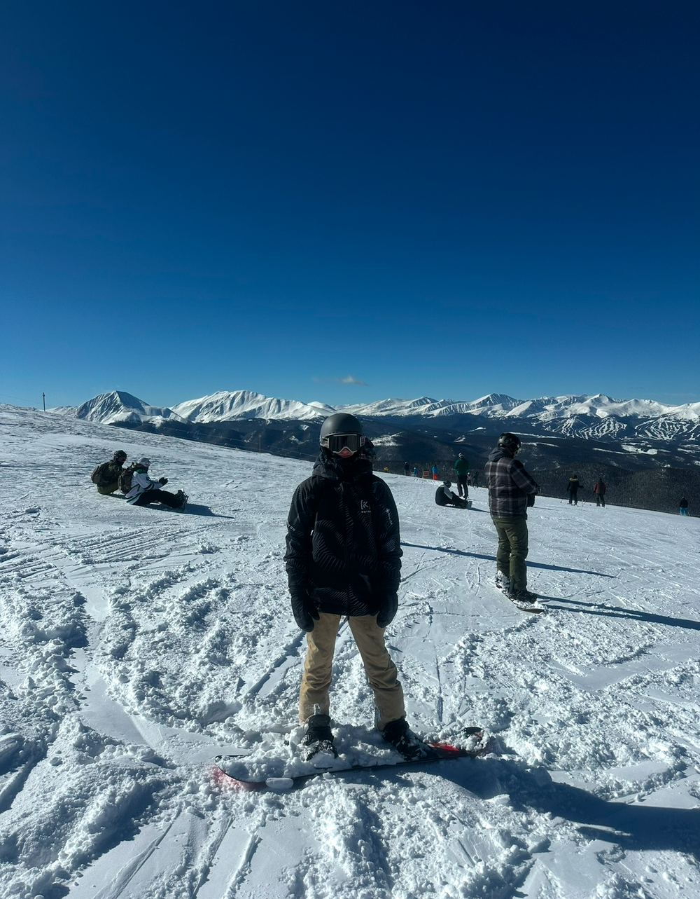 Richard snowboarding in the back bowls at Vail, Colorado
