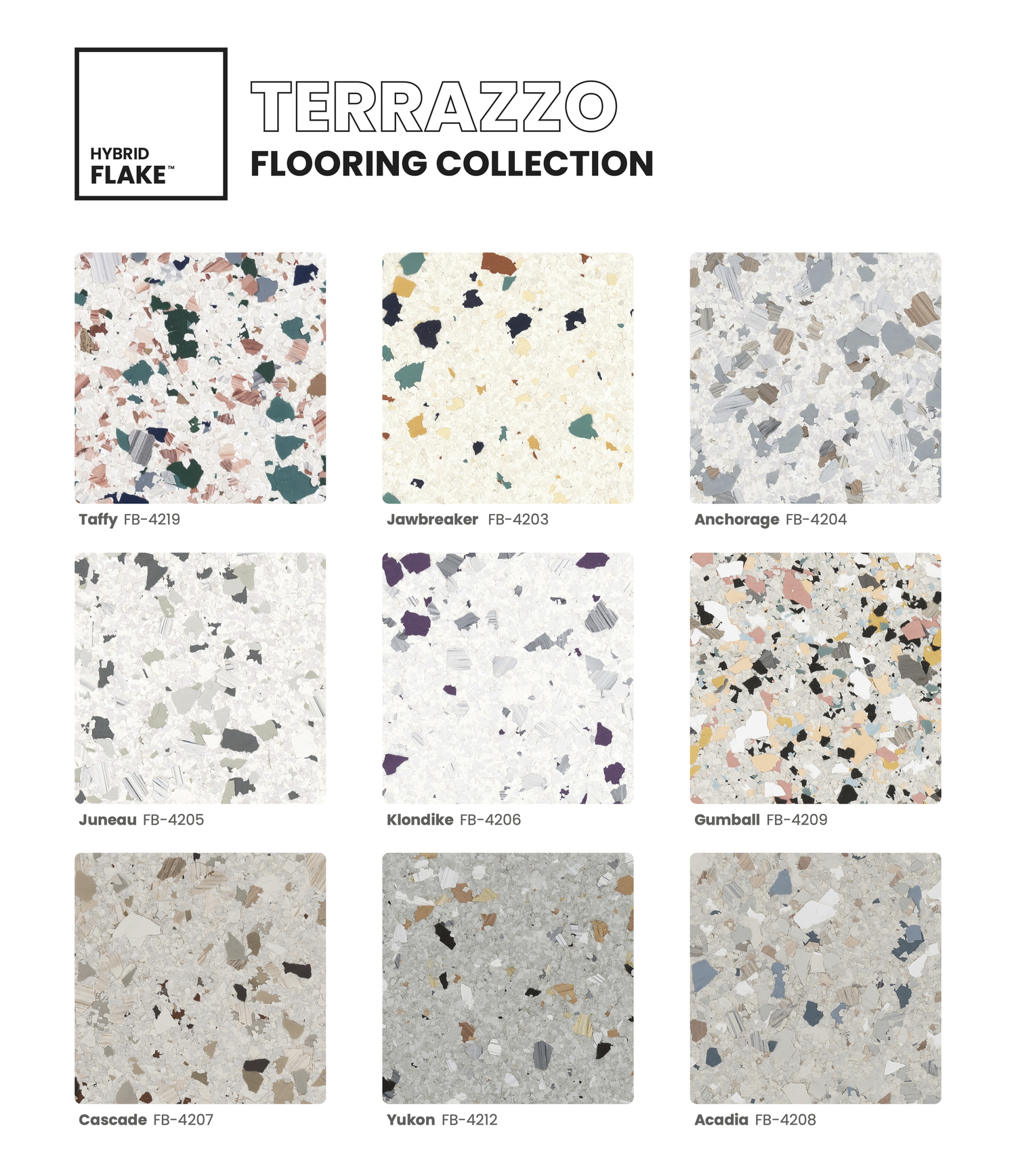Terrazzo flake blend samples
