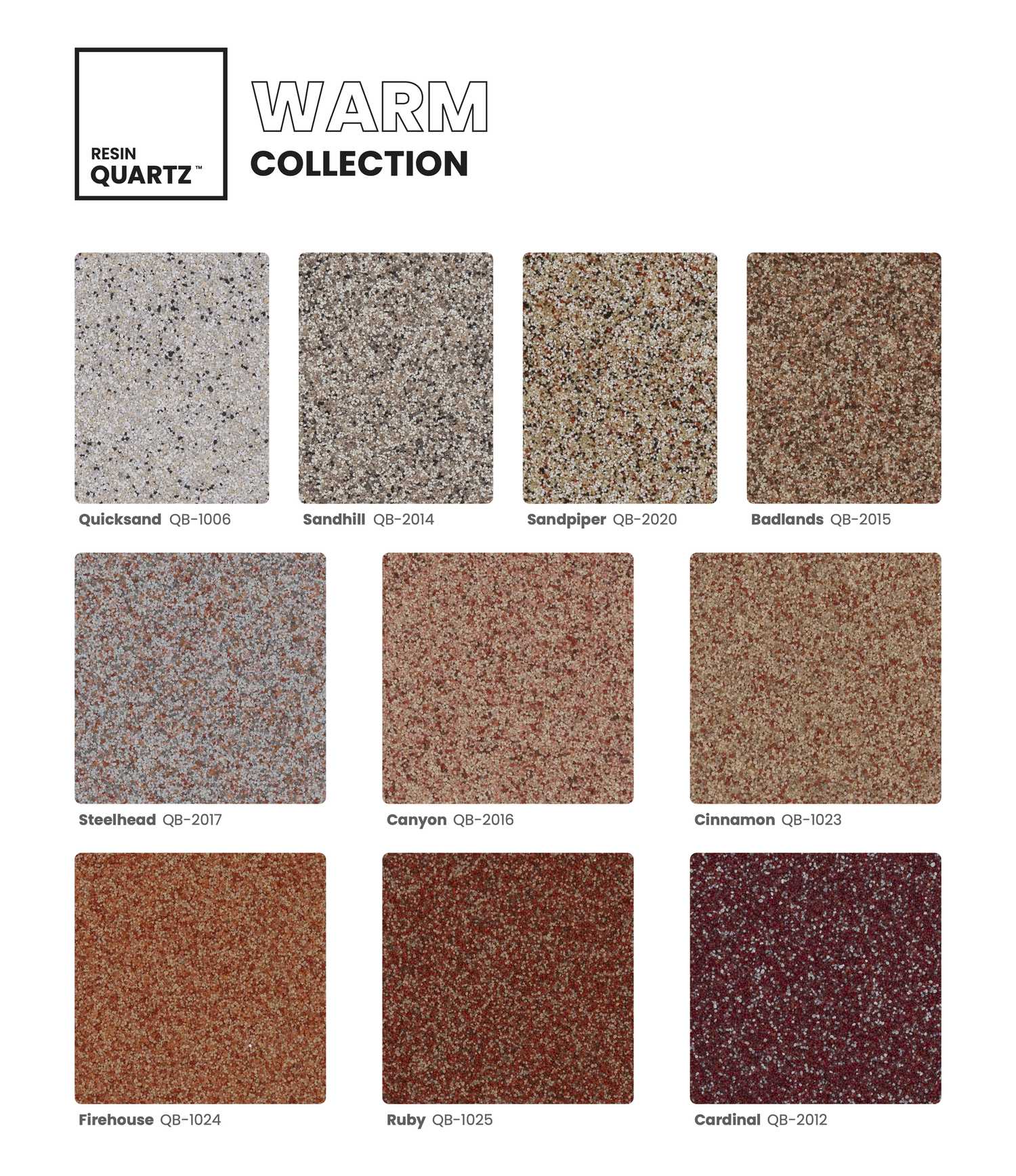 Warm quartz blend samples, page two