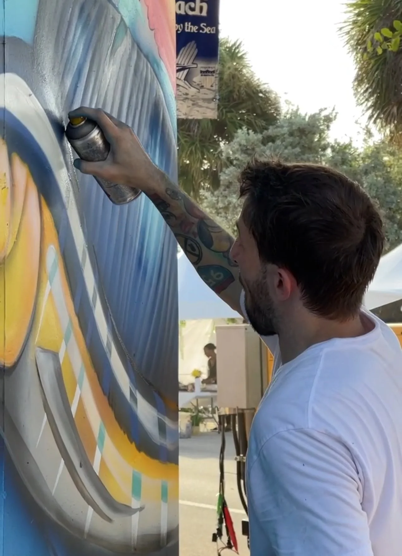 Ripes painting for Art and Jazz in Delray Beach Florida.