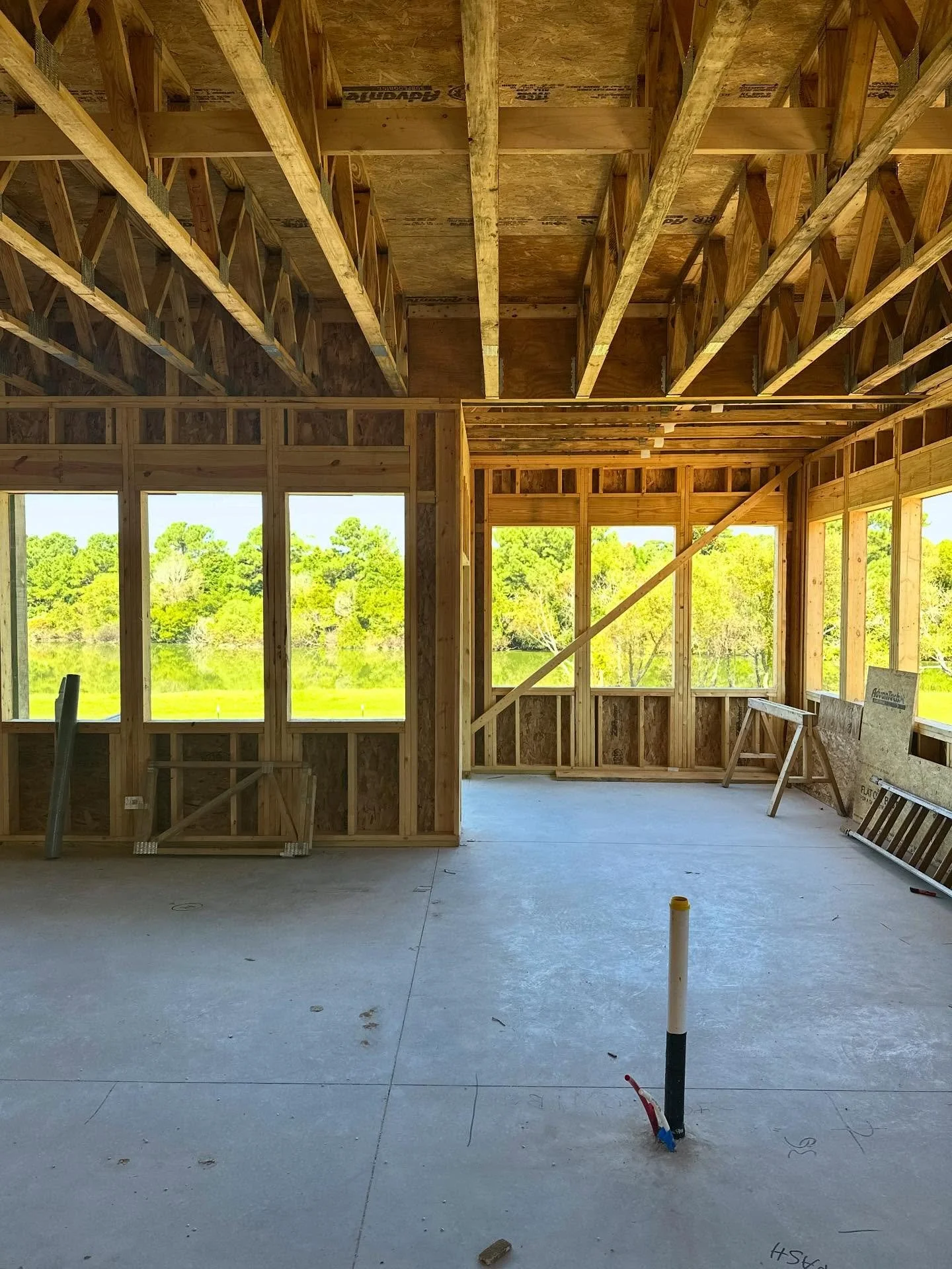 This window wrapped family and breakfast room is coming along! We love the natural light in this space.