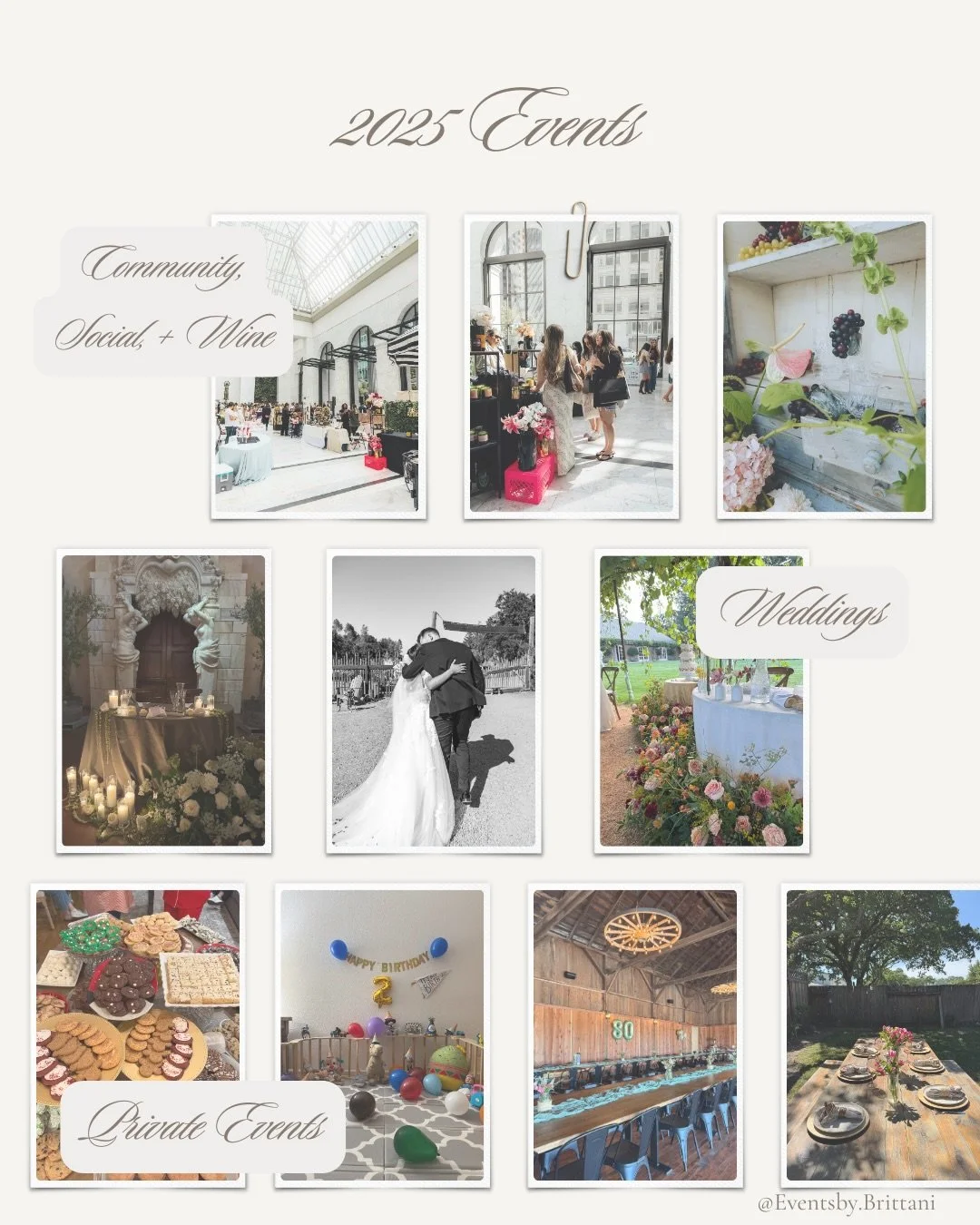 2025 was a full year! I&rsquo;m so grateful to have been part of so many special events. Can&rsquo;t wait to see what 2026 brings! 

Community + Wine Event: @grapesgoods, photo by: @laurenconatiphotography 

Wedding: Sharai and Tim, photo by: @alexap