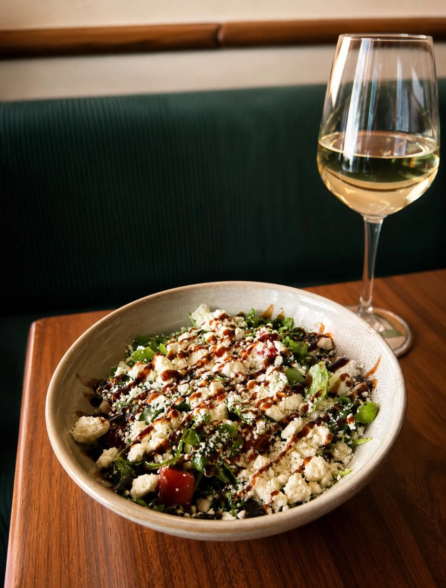 Our Watermelon Feta Salad pairs well with $9 wine by the glass all night till 10! Sounds like the perfect Summer evening to us 🍉🍷