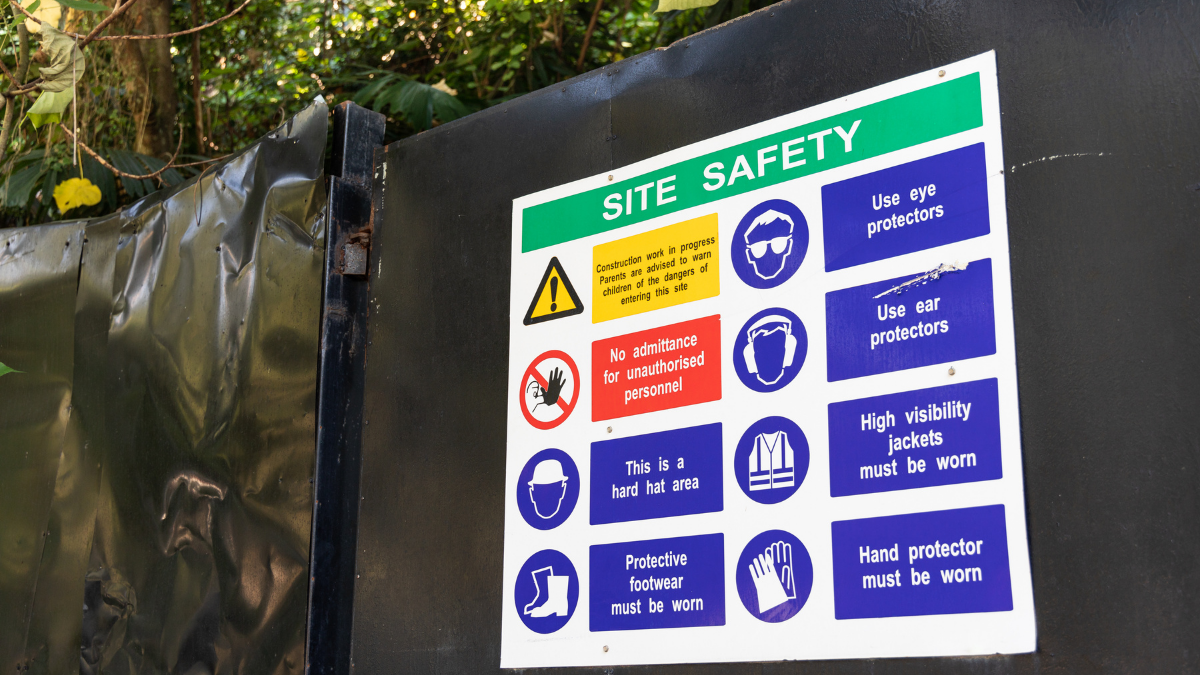 Site safety visual workplace signage