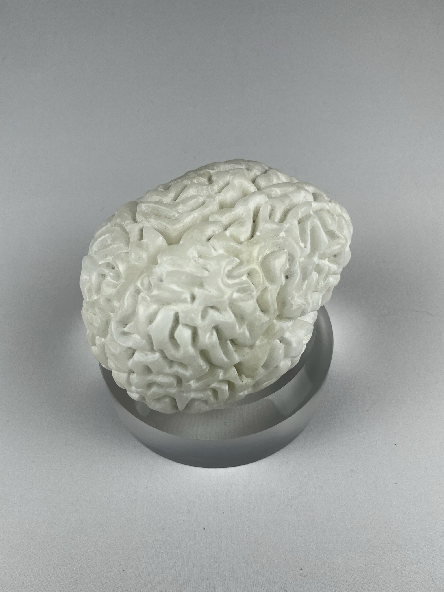 Cervello No. 1 "White Matter", 2025, alabaster, 15 x 13 x 10 cm / 6 x 5 x 4 in.