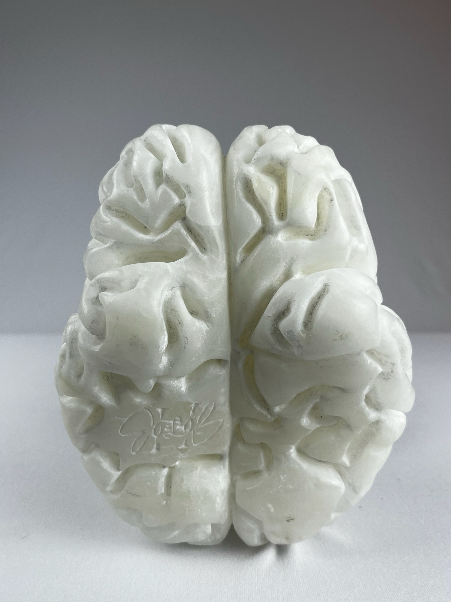Cervello No. 1 "White Matter", 2025, alabaster, 15 x 13 x 10 cm / 6 x 5 x 4 in.