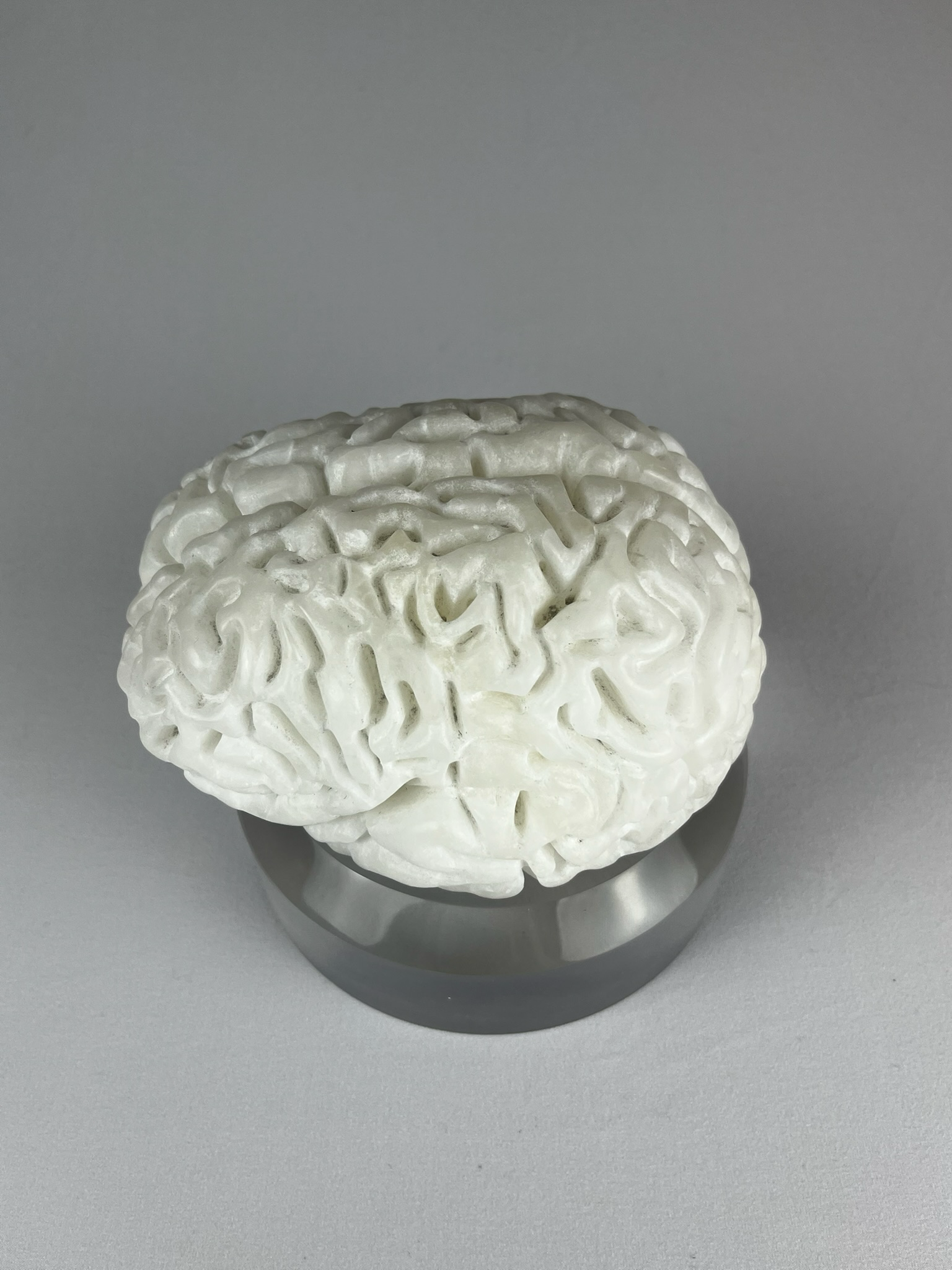 Cervello No. 1 "White Matter", 2025, alabaster, 15 x 13 x 10 cm / 6 x 5 x 4 in.