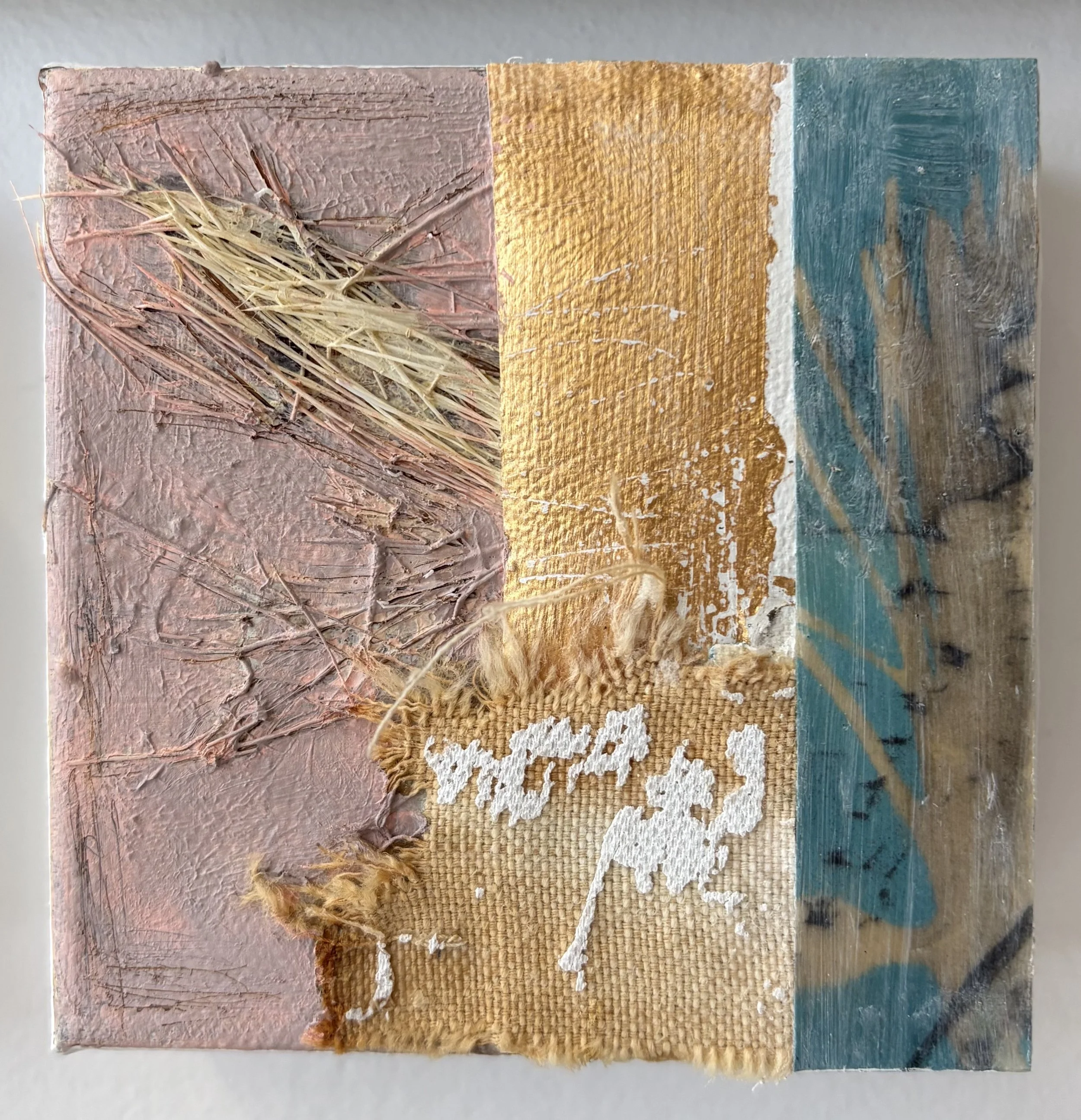 Deer Fur, 2026
mixed media, monoprinting, beeswax, stitching, found objects, acrylic
4" x 4"
$100