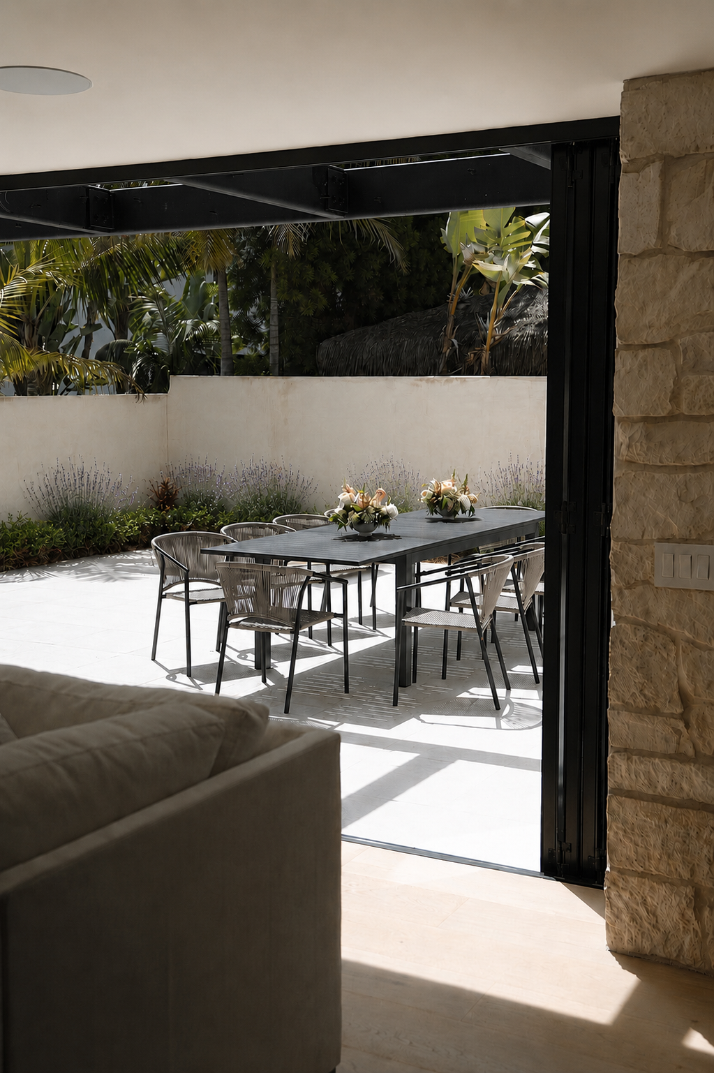 Bi-fold door looking South