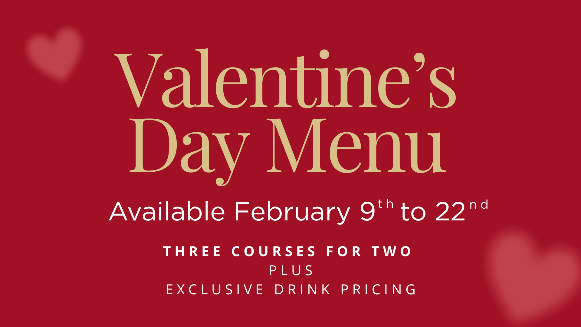 Valentine’s Shared Menu For 2