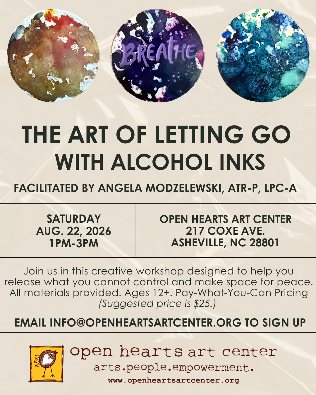 The Art of Letting Go With Alcohol Inks With Angela Modzelewski MA, ATR-P, LPC-A