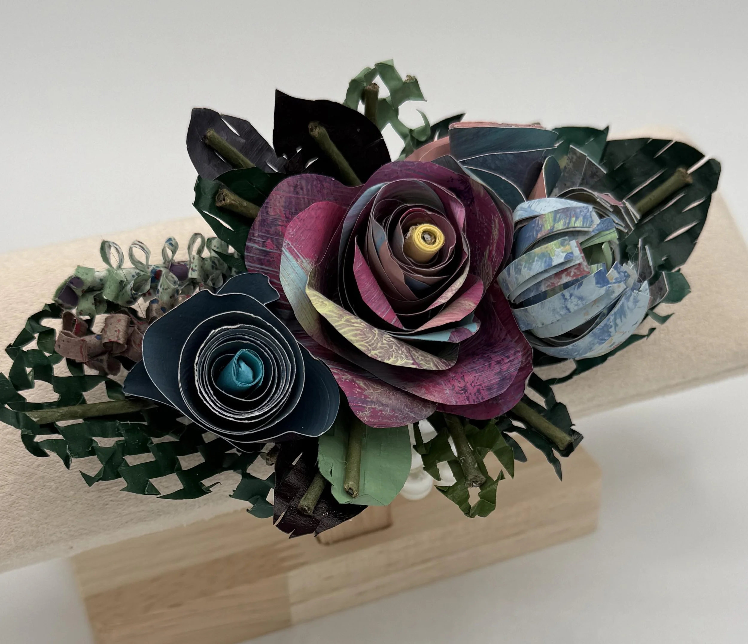 Paper Flower Cluster Corsage