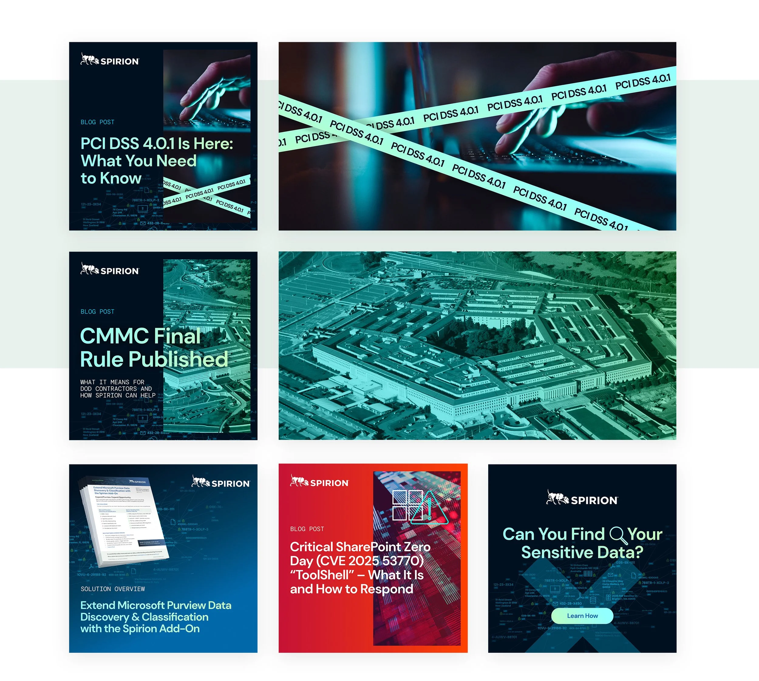 Spirion social graphics and advertising examples