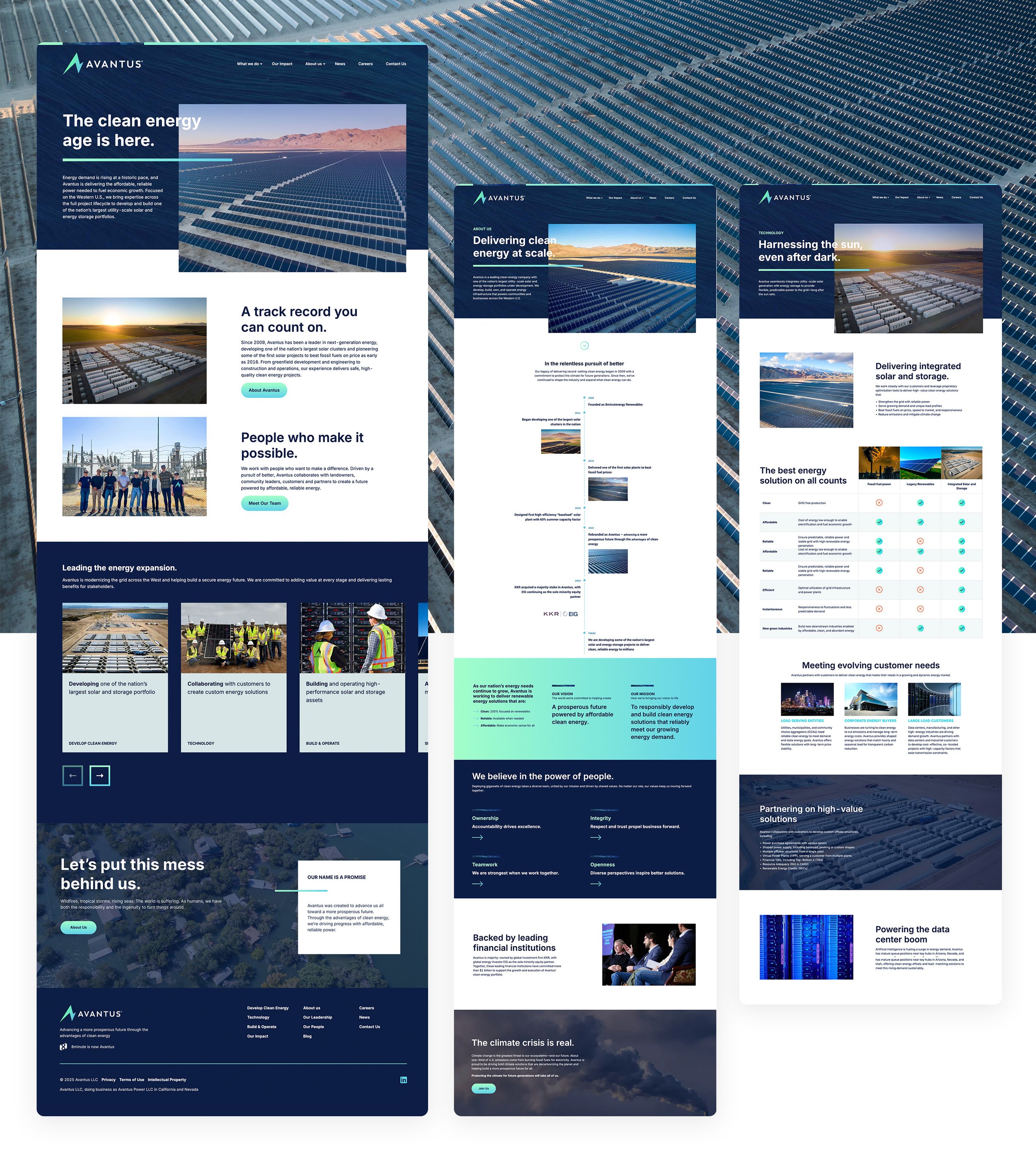 Avantus web page designs