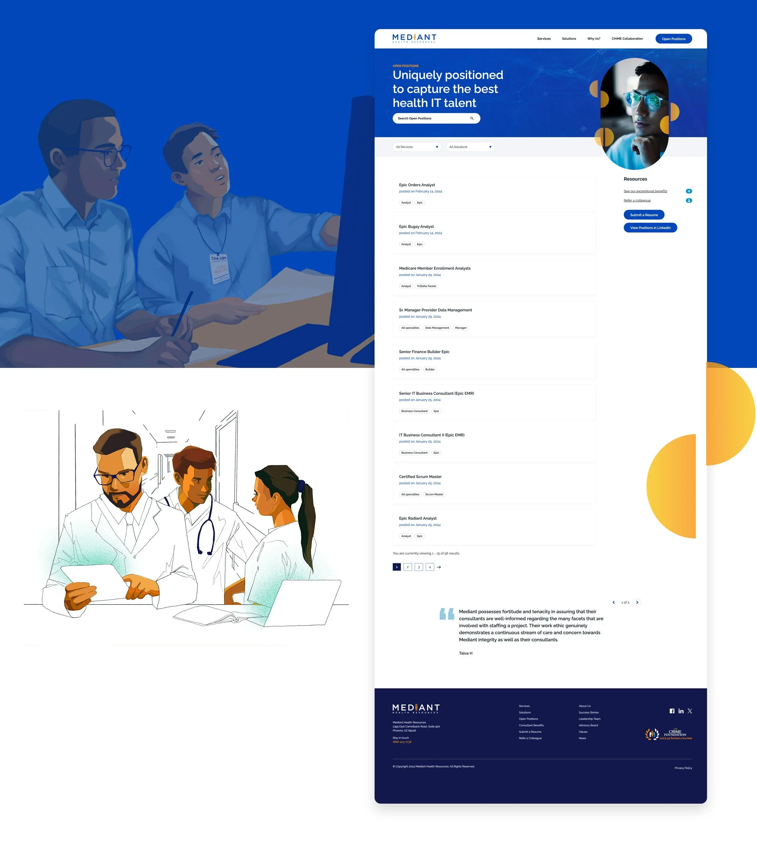 Mediat Desktop screens