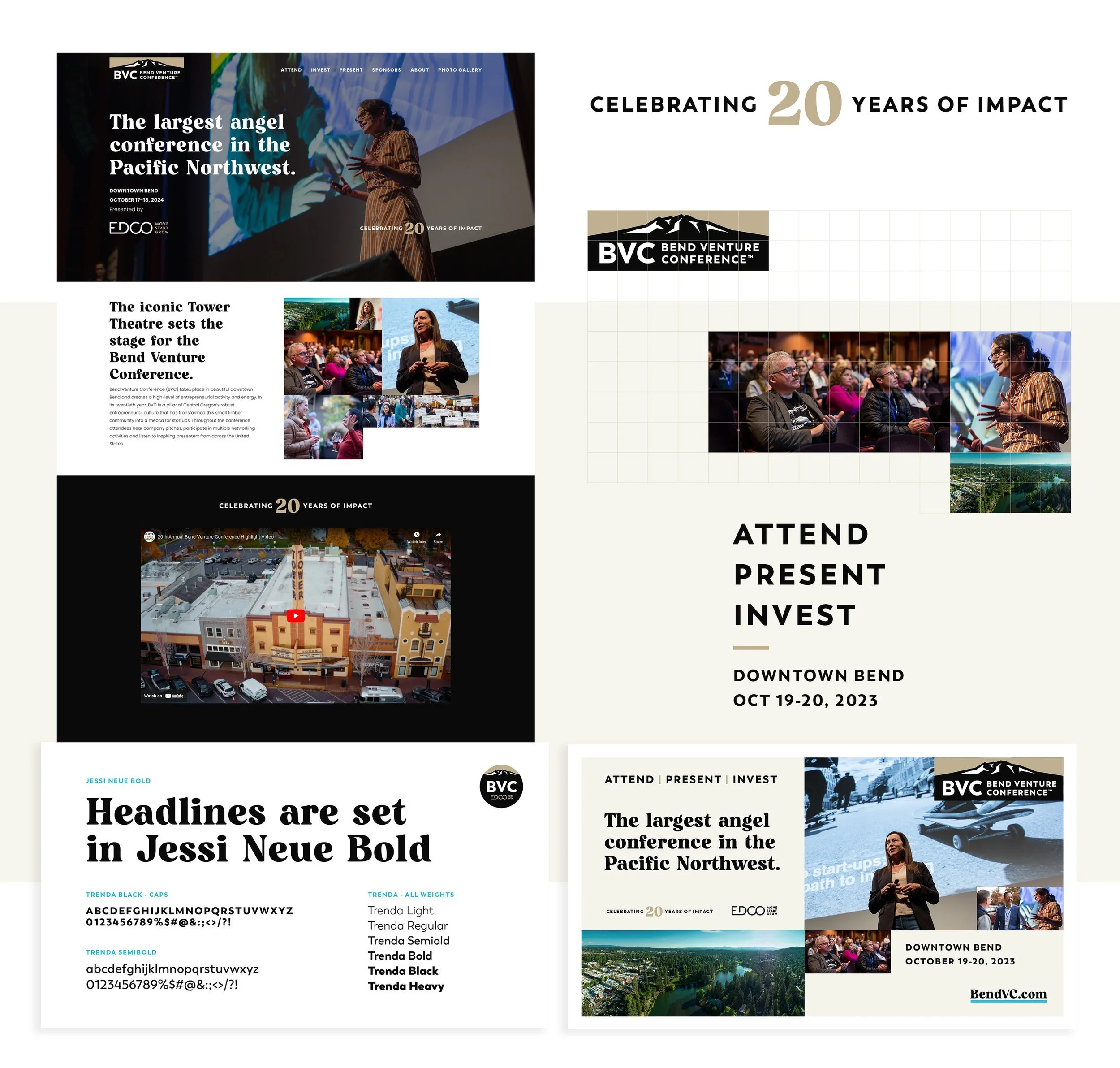 Mockups of Bend Venture Conference materials