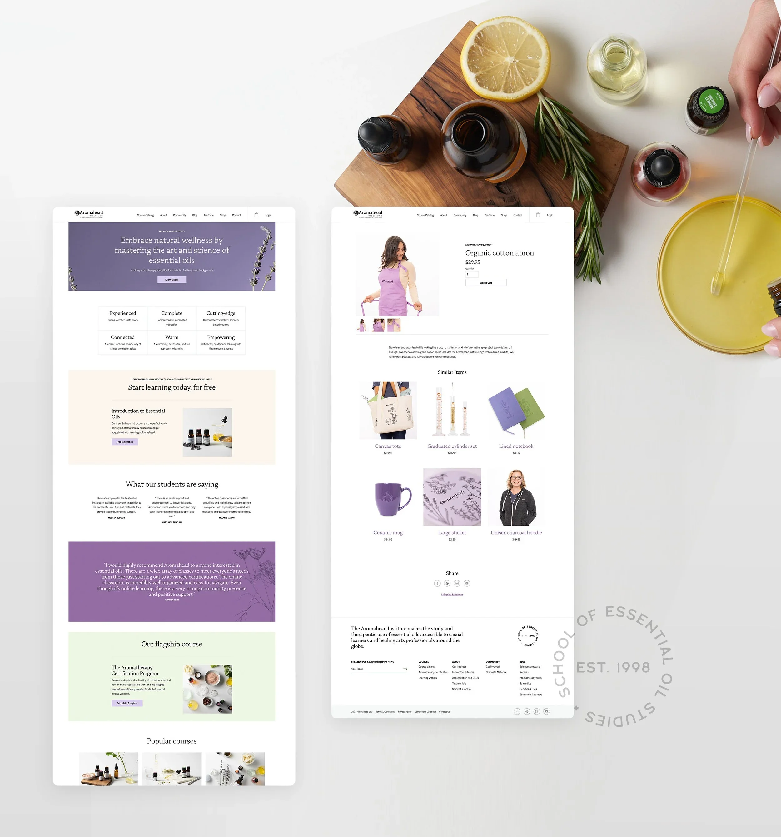 Aromahead desktop screens