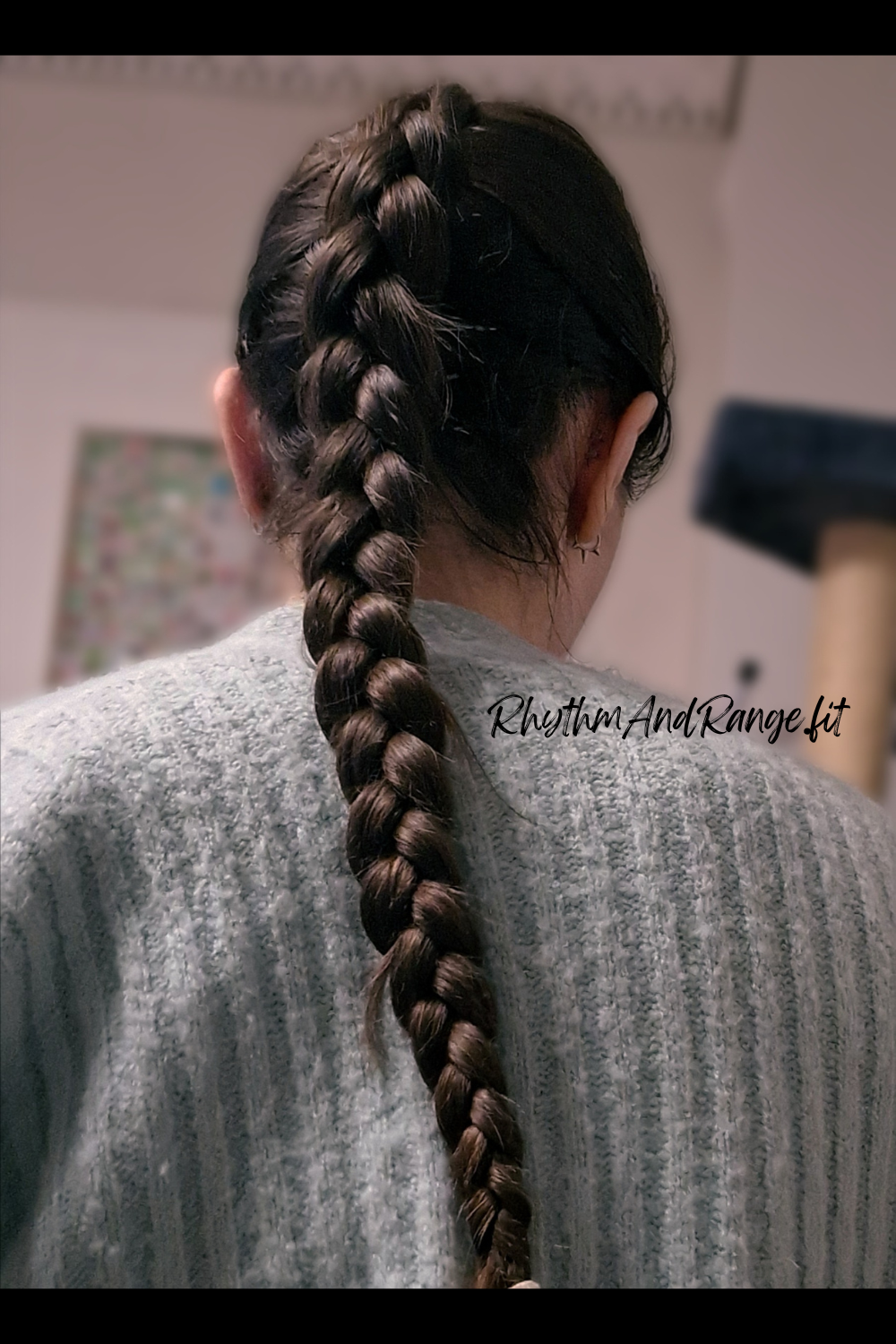 dutch braid workouts winter brunette long hair