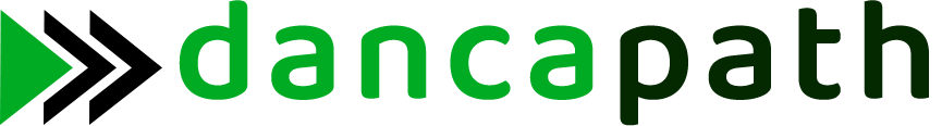 Dancapath logo with stylized arrow graphic in black and green.