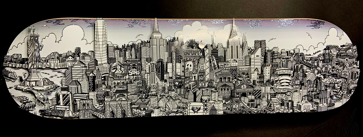 Reflections of Manhattan Skateboard Deck
