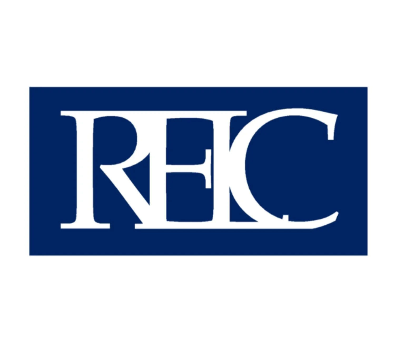 Rek logo in white text on a navy blue rectangle background.