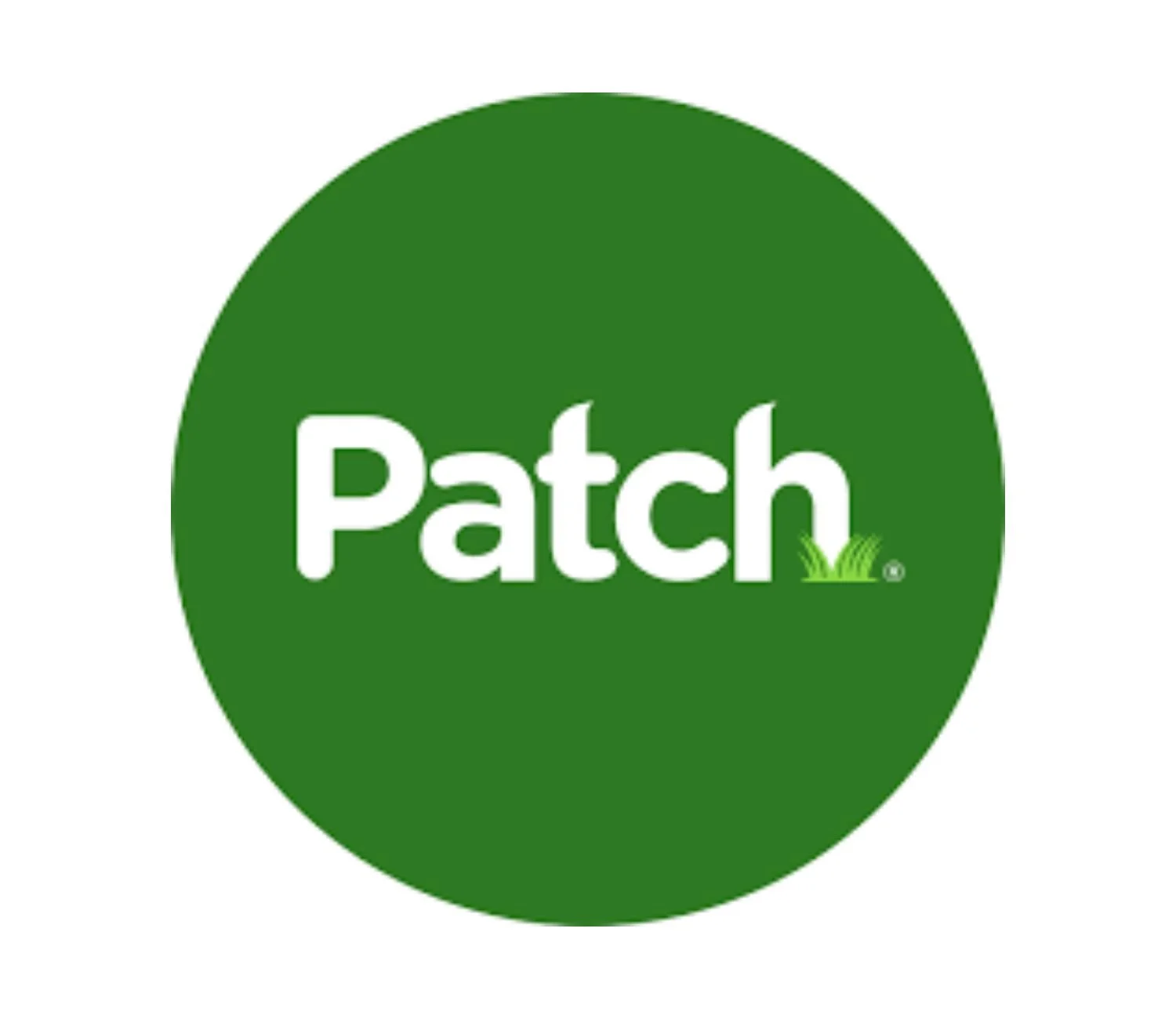 Green circular logo with white text that says 'Patch' and a small green grass icon underneath.