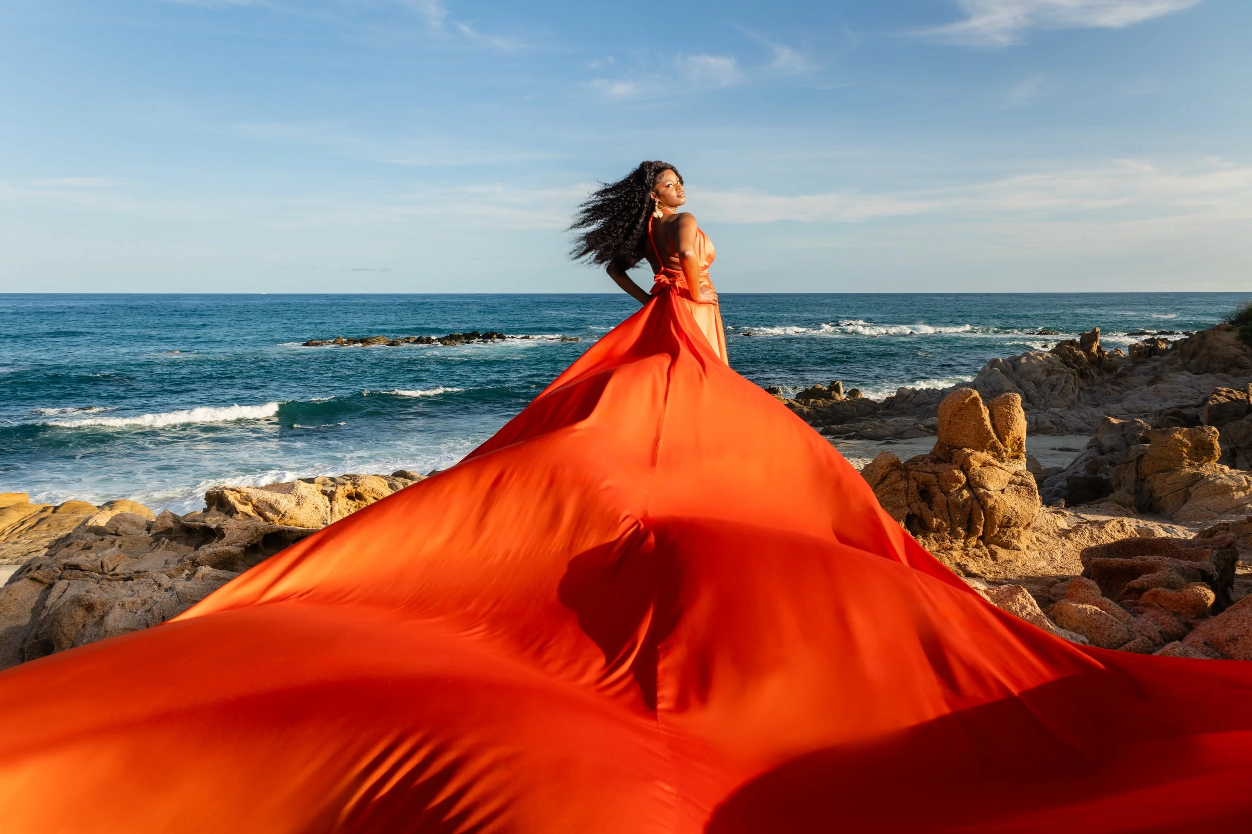 orange flying dress cabo