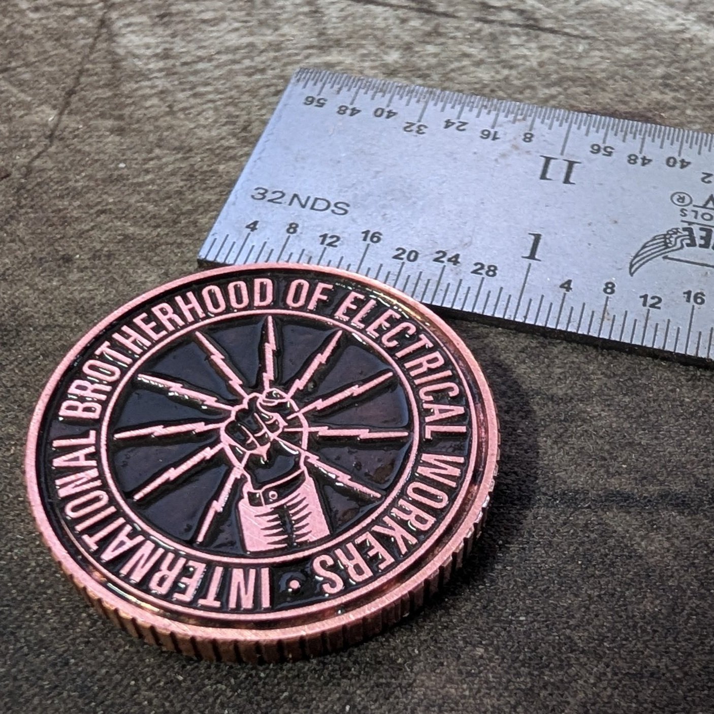 Challenge Coin -Laser Engraved Copper + Etch + Clear