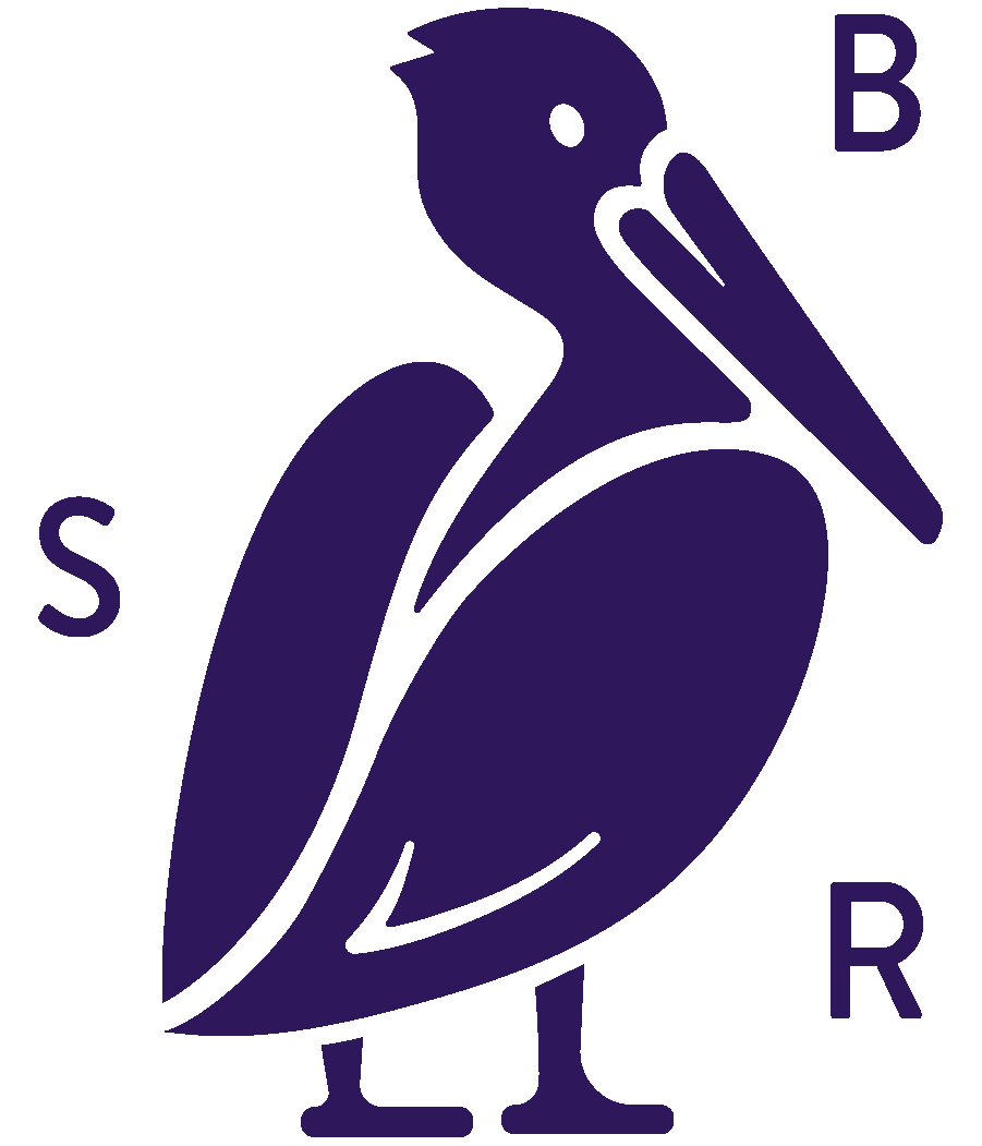Silhouette of a bird, labeled with the letters S, B, R, and B