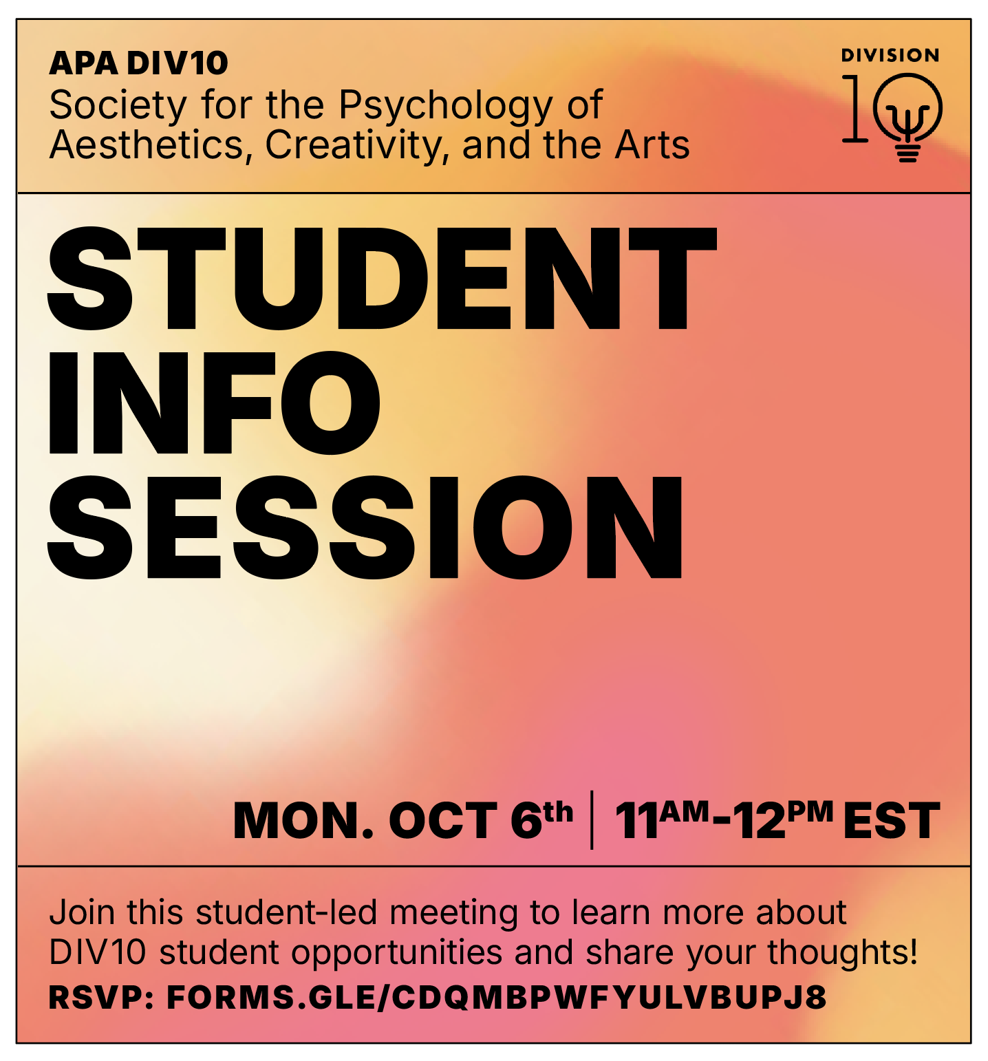 Div 10 Student Information Session