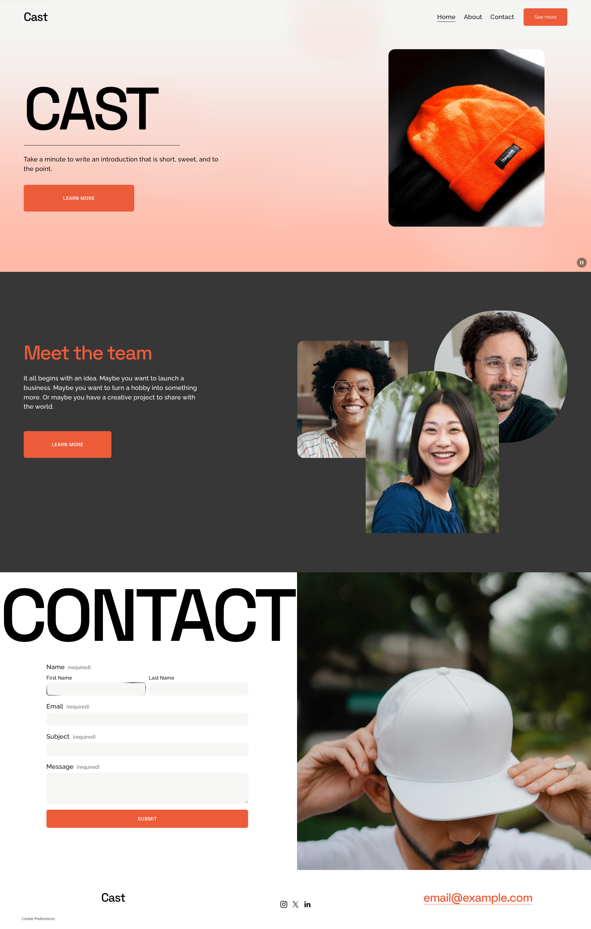 Website of the company Cast