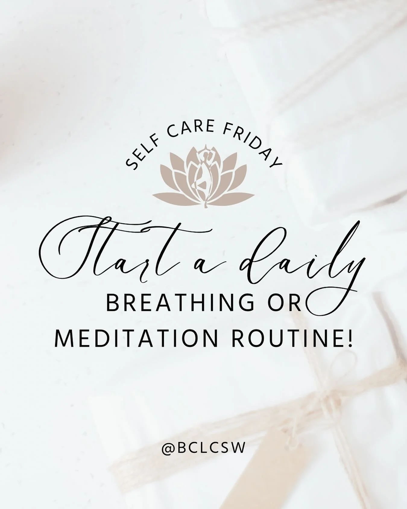 This #SelfCareFriday, I invite you to begin a daily breathing or meditation practice&mdash;not just as a response to stress, but as a ritual of presence.

There is something profoundly calming and restorative in the simple act of intentional breathin
