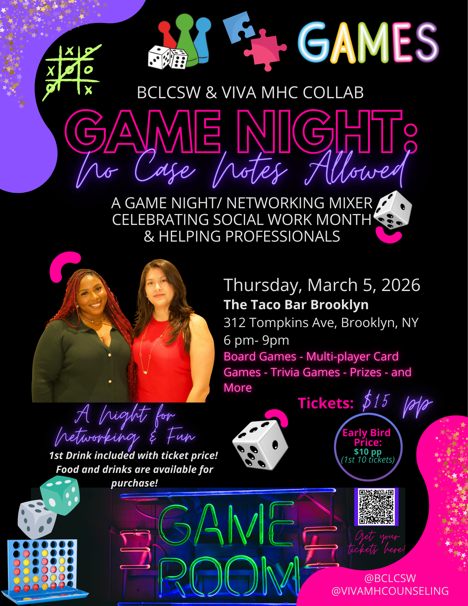 BCLCSW & Viva MHC Game Night: No Case Notes Allowed