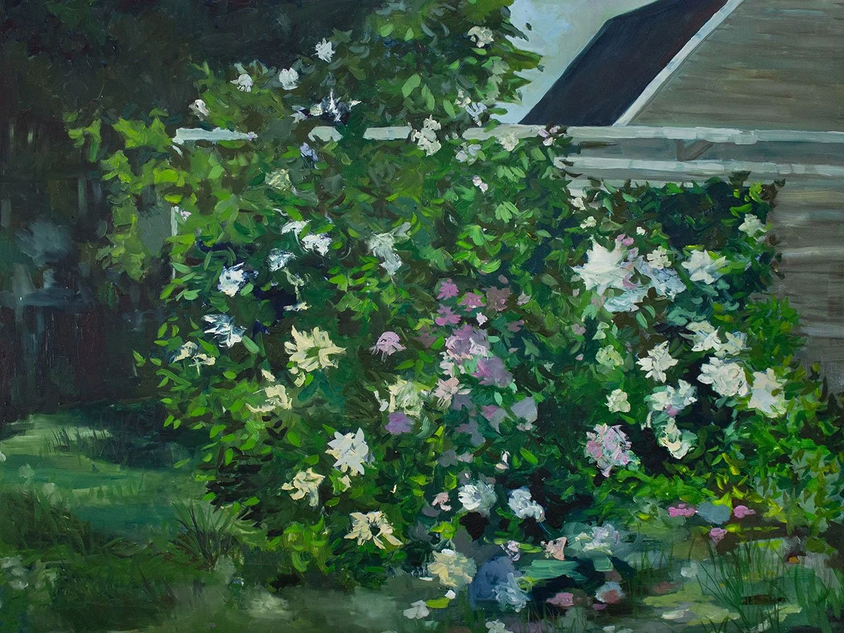Clematis, 30" x 40", oil on wood panel