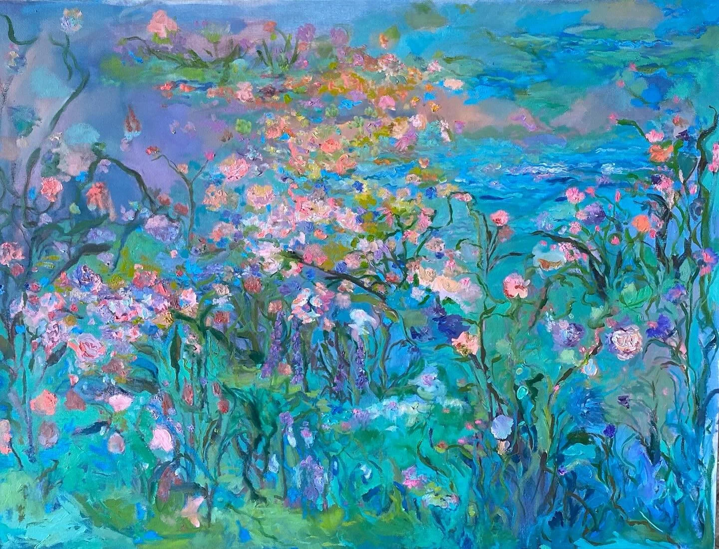 Another WIP
#water #lake #painting #flowers