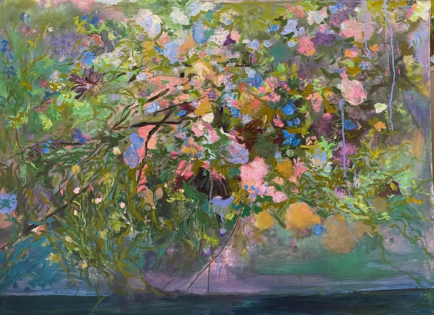 &ldquo;Keep Your Heart Open&rdquo; 
oil on masonite 
30&rdquo;x40&rdquo;

#oilpainting #landscape #landscapepainting #flowers #floral #hope #love #ocean #sea #lake #summer