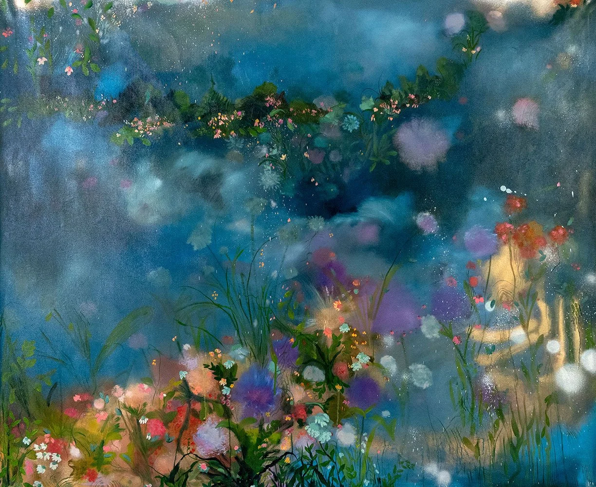 Conversion, 50" x 60" oil and spray paint on canvas