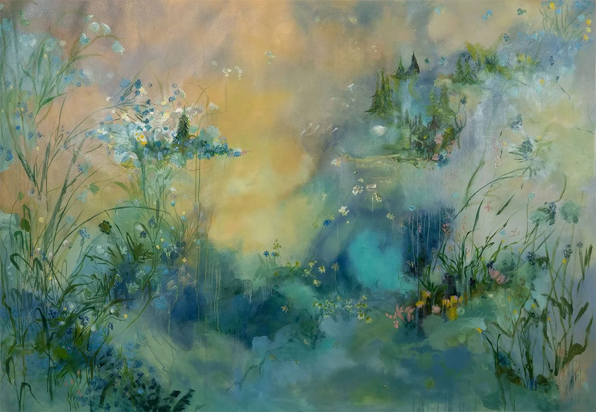 The World is Wild, 48" x 69" oil and spray paint on canvas, framed
