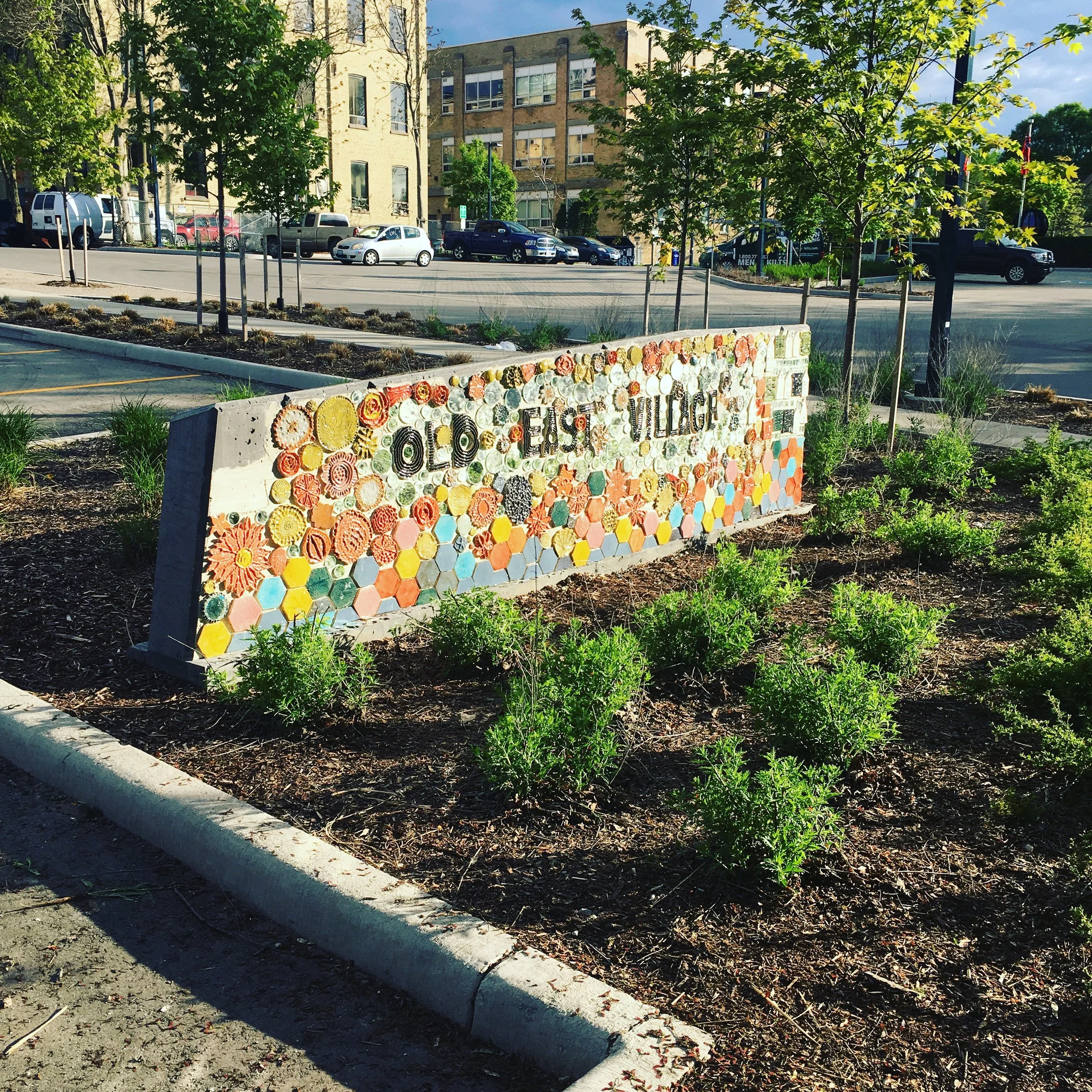 Old East Village - Parking Lot Wayfinder Murals