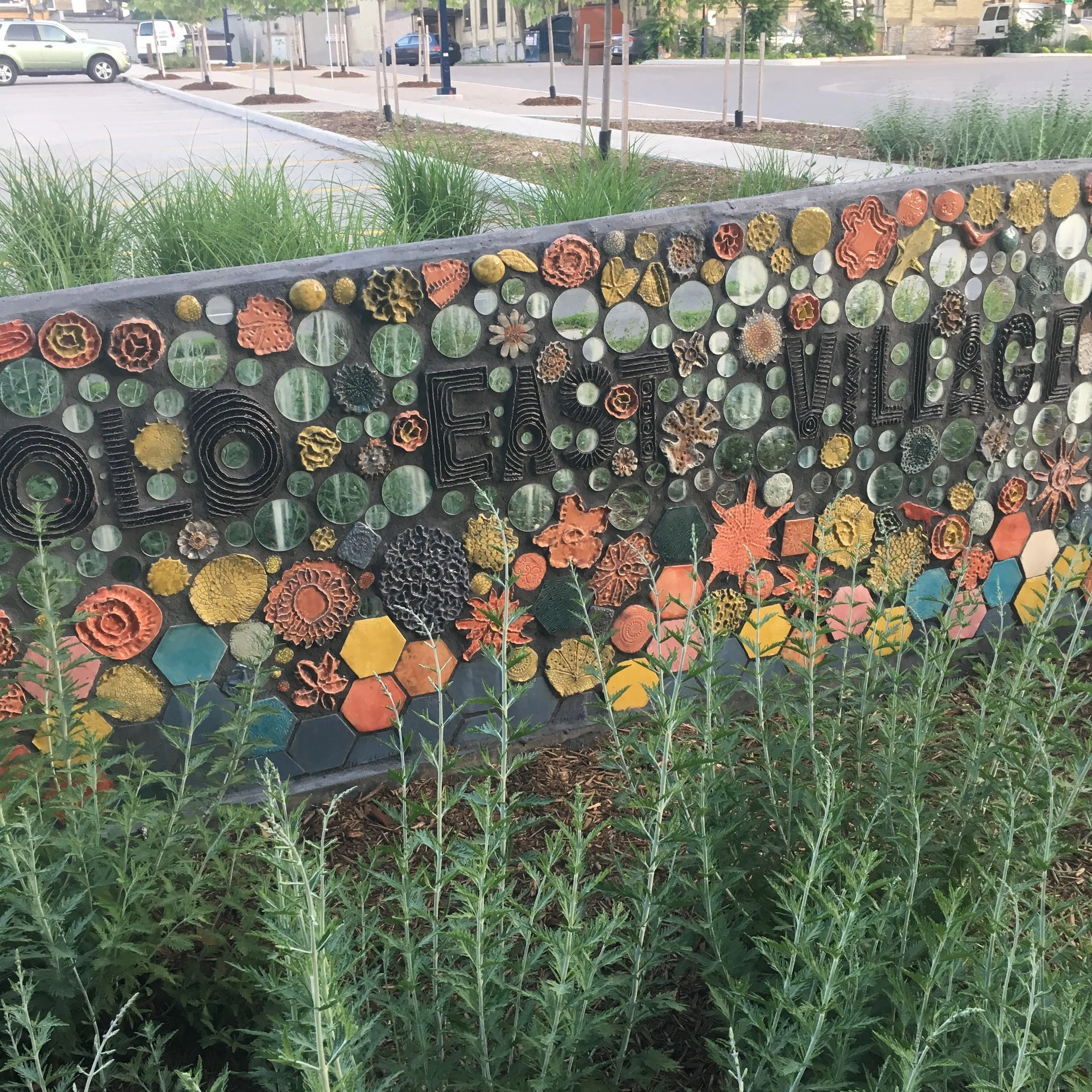 Old East Village - Parking Lot Wayfinder Murals