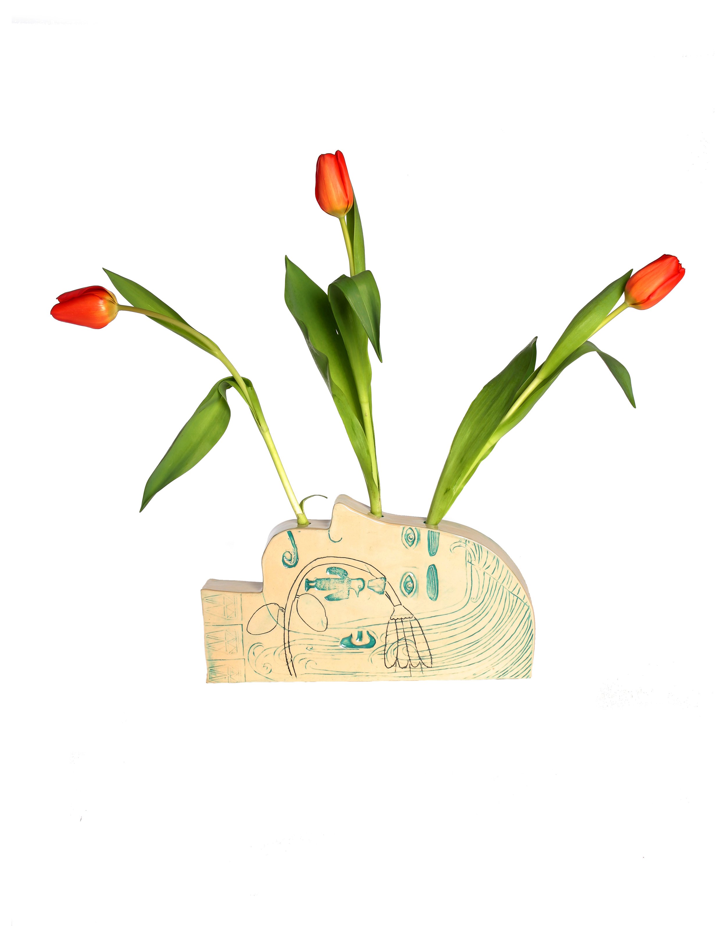 Blue Silhouette Vase