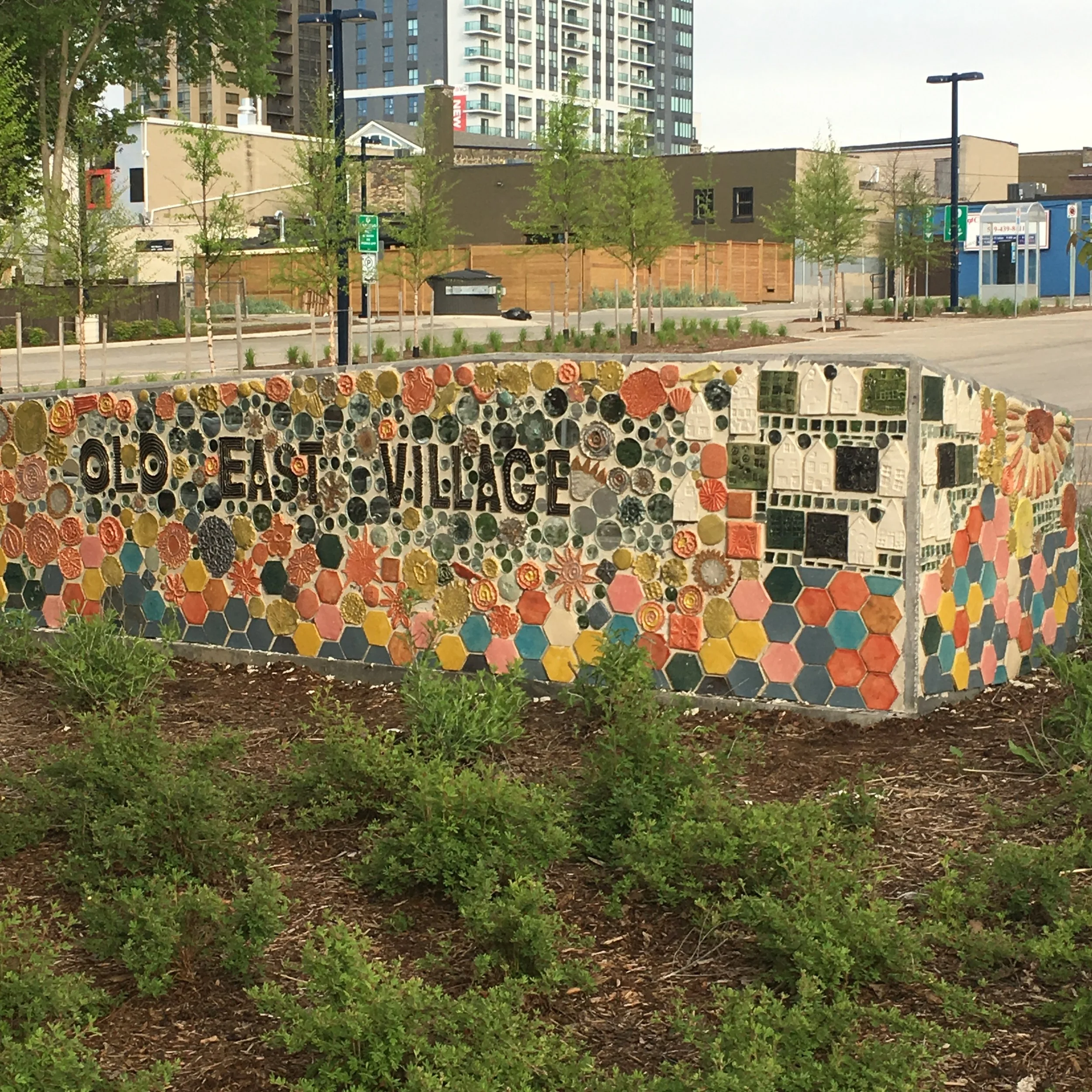 Old East Village - Parking Lot Wayfinder Murals