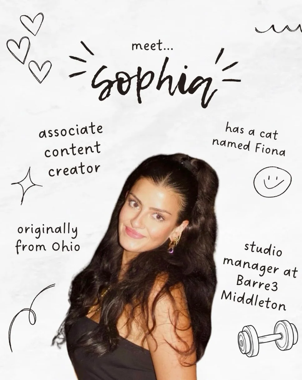 Meet @soph.nourse ✨ 

Shelby and Sophia met through @barre3middleton where Shelby has been taking classes for the last couple years! Sophia teaches, helps run operations, and more, and is a great person to reach out to if you want to do anything work