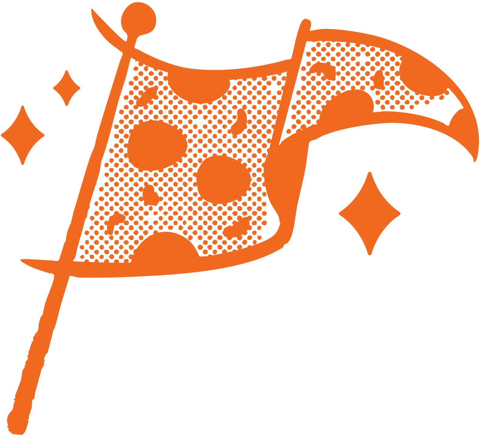 Orange sparkler with glowing effects.