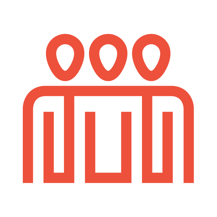 Icon of three people standing shoulder to shoulder.